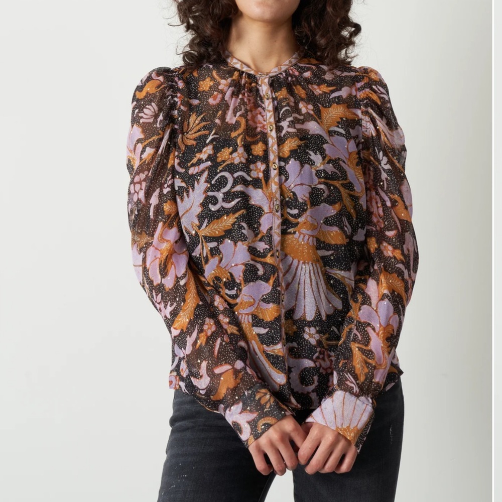 Ulla Johnson Cassia Blouse with Floral Pattern NWT